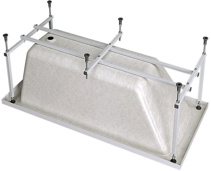 Акриловая ванна Alex Baitler Garda 150x70 см, встраиваемая, белая, с экраном