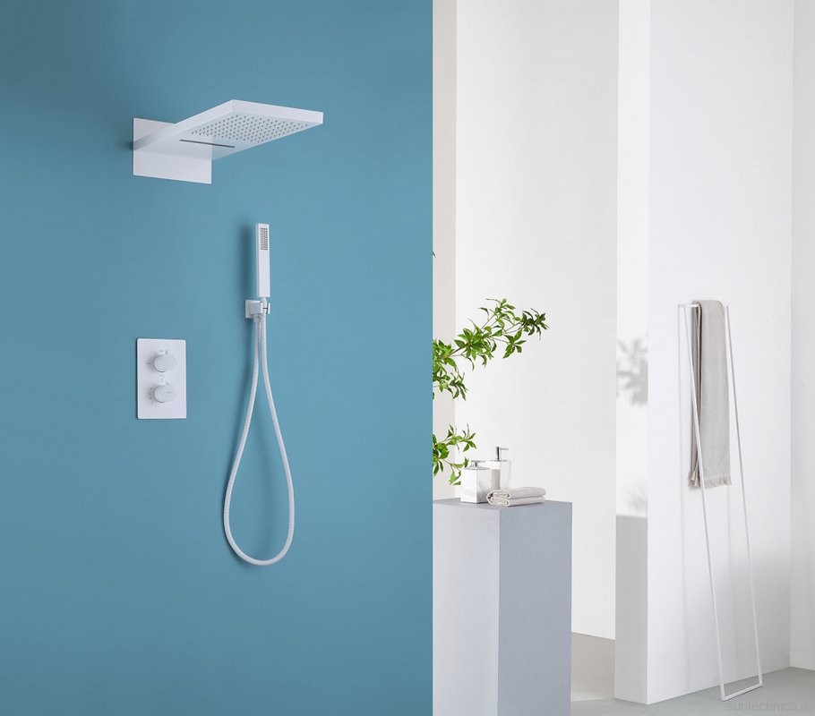 Душевой комплект Abber Weiss Insel AF8052W С ВНУТРЕННЕЙ ЧАСТЬЮ, белый