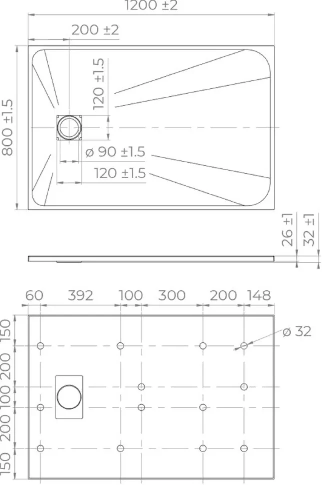Поддон для душа RGW TSS W 120x80