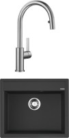 Комплект Мойка Omoikiri Daisen 60-BL черная + Смеситель Blanco Candor-S 523121