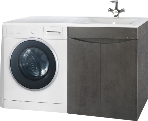 Тумба с раковиной Bellezza Олиссия 120 серая, под стиральную машину R