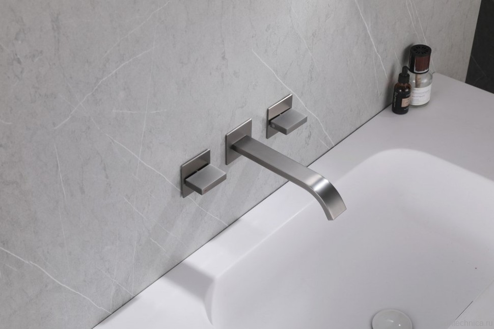 Смеситель для раковины Abber Wasserfall AF8612NG С ВНУТРЕННЕЙ ЧАСТЬЮ, никель