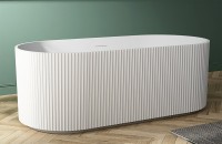 Акриловая ванна Abber AB9325-1.7 170x80 см, отдельностоящая, белая, овальная, с каркасом, со сливом-переливом