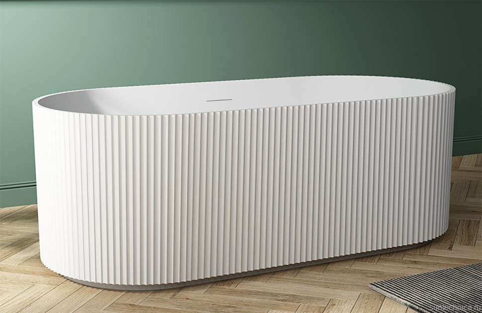 Акриловая ванна Abber AB9325-1.7 170x80 см, отдельностоящая, белая, овальная, с каркасом, со сливом-переливом