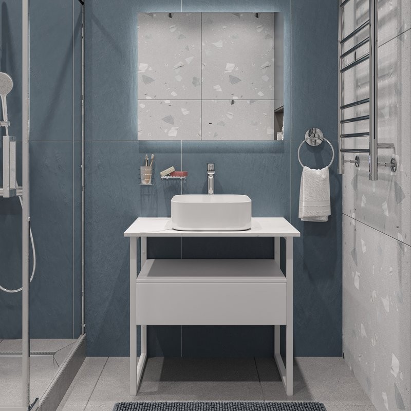 Накладная раковина STWORKI Эстерсунд S31410WH 39 глянцевая белая, квадратная