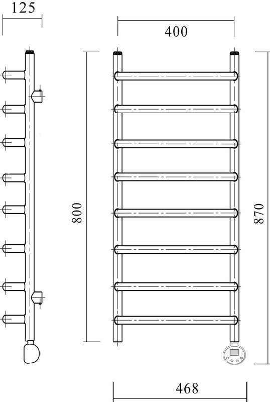 Полотенцесушитель электрический Domoterm Стефано П8 40x80, хром, R