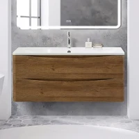 Тумба с раковиной BelBagno Acqua 120 подвесная, rovere rustico, белая глянцевая раковина