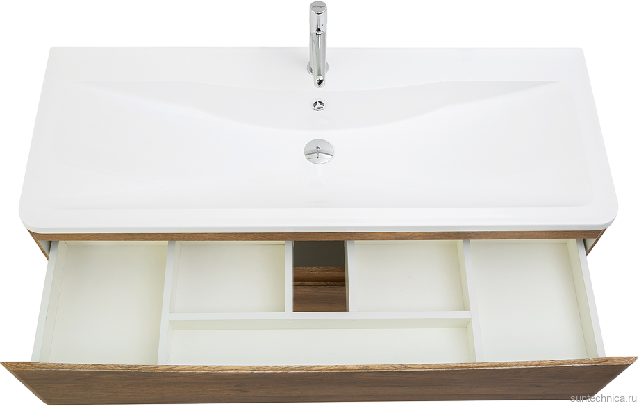 Тумба с раковиной BelBagno Acqua 120 подвесная, rovere rustico, белая глянцевая раковина