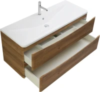 Тумба с раковиной BelBagno Acqua 120 подвесная, rovere rustico, белая глянцевая раковина