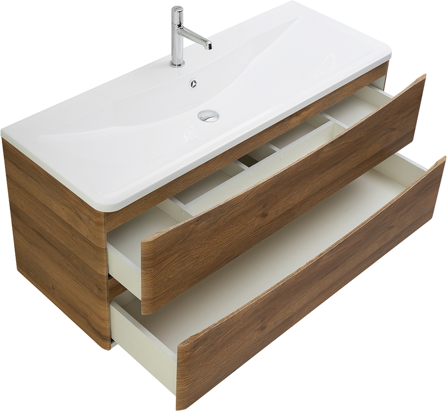 Тумба с раковиной BelBagno Acqua 120 подвесная, rovere rustico, белая глянцевая раковина