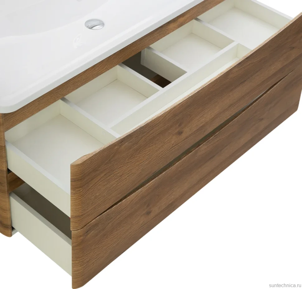 Тумба с раковиной BelBagno Acqua 120 подвесная, rovere rustico, белая глянцевая раковина