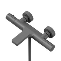 Термостатический смеситель для ванны и душа Sancos Etna, вороненая сталь, SC9006GG