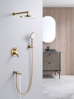 Душевая система встраиваемая Shevanik S4335G, золотой сатин
