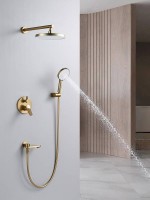 Душевая система встраиваемая Shevanik S4335G, золотой сатин