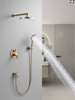 Душевая система встраиваемая Shevanik S4335G, золотой сатин
