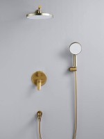 Душевая система встраиваемая Shevanik S4335G, золотой сатин