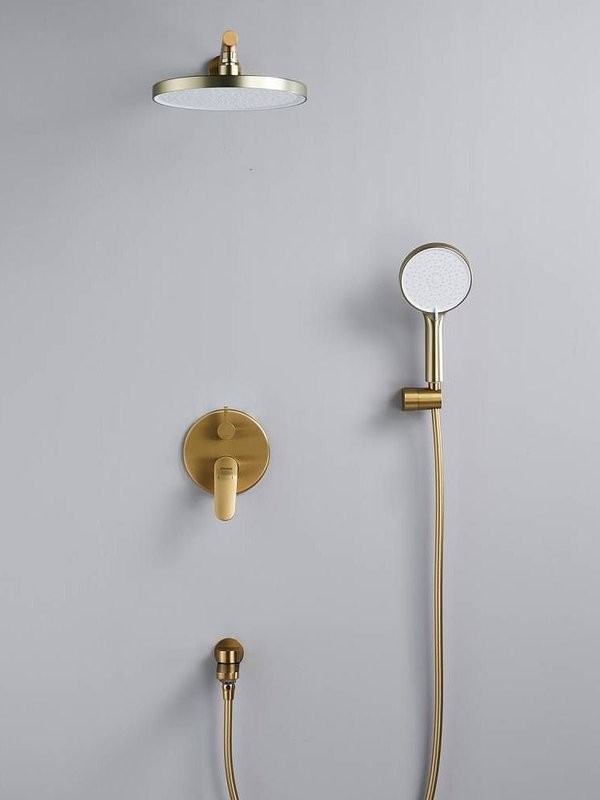 Душевая система встраиваемая Shevanik S4335G, золотой сатин