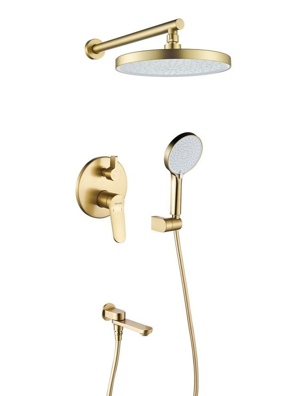 Душевая система встраиваемая Shevanik S4335G, золотой сатин