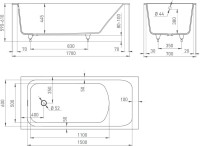 Ванна из искусственного камня Salini Orlanda S-Stone 170x70 см, встраиваемая, матовая белая