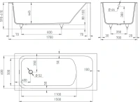 Ванна из искусственного камня Salini Orlanda S-Stone 170x70 см, встраиваемая, матовая белая