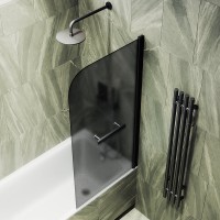 Шторка на ванну Maybahglass MGV-786-6 70x140, профиль черный, стекло матовый графит