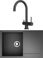Комплект Мойка Omoikiri Daisen 78-BL черная + Смеситель Yamada P-BL черный