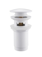 Донный клапан для раковины Abber AF0010W с переливом, матовый белый Донный клапан для раковины Abber AF0010W с переливом, матовый белый