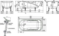 Чугунная ванна Универсал Сибирячка 150x75 см, пристенная, на ножках, с ручками