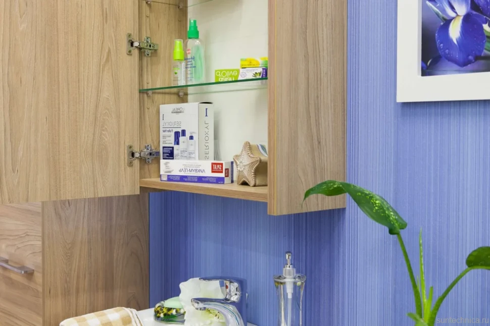 Мебель для ванной комнаты Sanflor Ларго 60, швейцарский вяз, белый