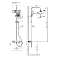 Душевая стойка Sancos Kanedo SC7100CH с термостатом, хром