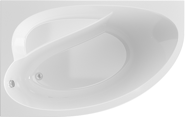 Акриловая ванна Timo Iva 1595 L 150x95 см, угловая, левая, пристенная, белая, асимметричная, с каркасом, с сиденьем