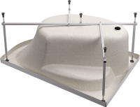 Акриловая ванна Timo Iva 1595 L 150x95 см, угловая, левая, пристенная, белая, асимметричная, с каркасом, с сиденьем