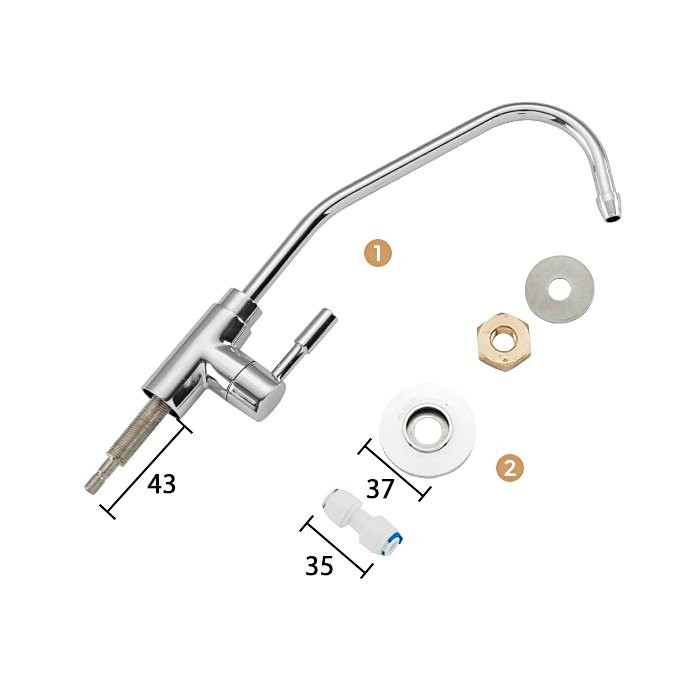 Кран Frap F1052-10 для фильтра, хром