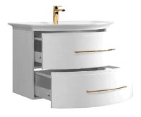 Тумба под раковину без столешницы Belux Версаль НП 80-02 белый глянцевый (555), gold