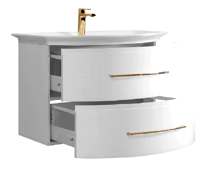 Тумба под раковину без столешницы Belux Версаль НП 80-02 белый глянцевый (555), gold