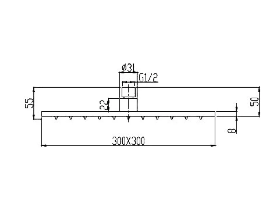 Верхний душ Splendy Feeling S FS212X300S1CR хром