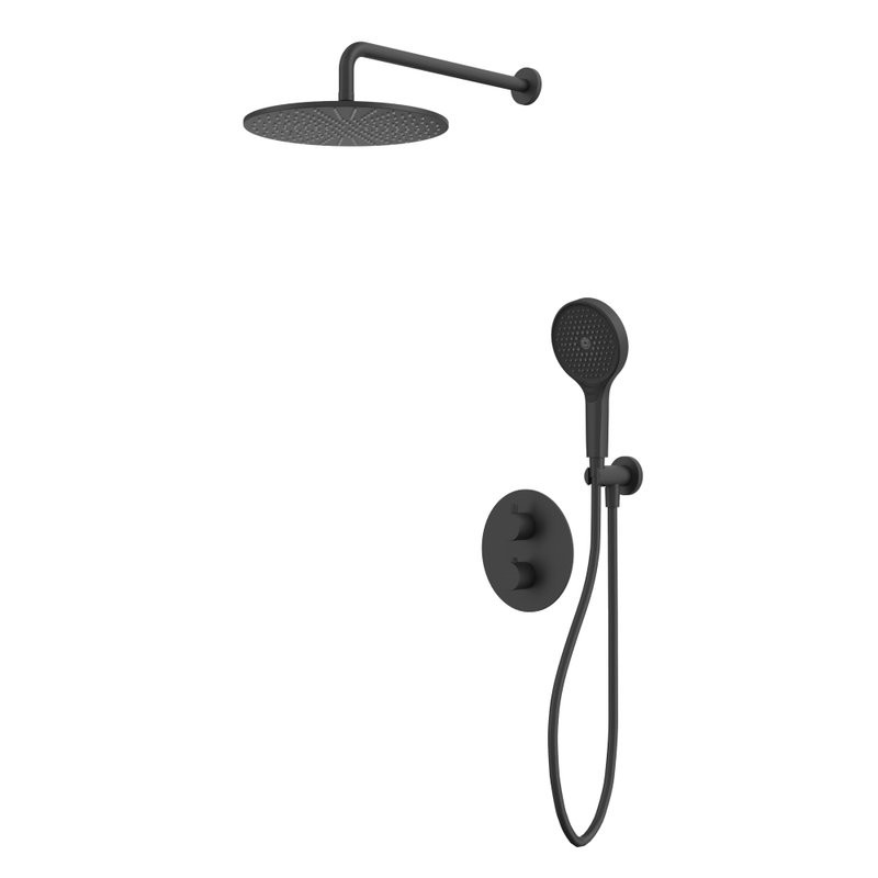 Душевой комплект WHITECROSS Y YSET08TOPBL С ВНУТРЕННЕЙ ЧАСТЬЮ, черный матовый