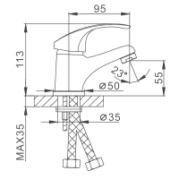 Смеситель для раковины Frap H36 F1036 хром Смеситель для раковины Frap H36 F1036 хром