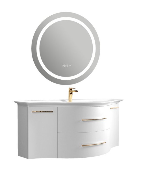 Мебель для ванной комнаты Belux Версаль НП 140-02 белая глянцевая (555), gold