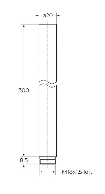 Удлинитель Cezares Eco ECO-EXT30-NOP 30 см, чёрный матовый