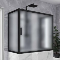 Шторка на ванну Kubele DE019 P2U-MAT-BLMT 150х75 см, профиль матовый черный