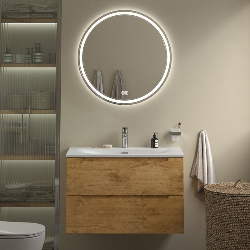 Тумба с раковиной BelBagno Etna 80 rovere nature, раковина BB-8099-80