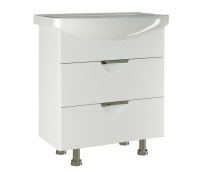 Тумба под раковину Элеганс-75 I тумба для ванной Mixline 85х31,4х75 Белый ПВХ