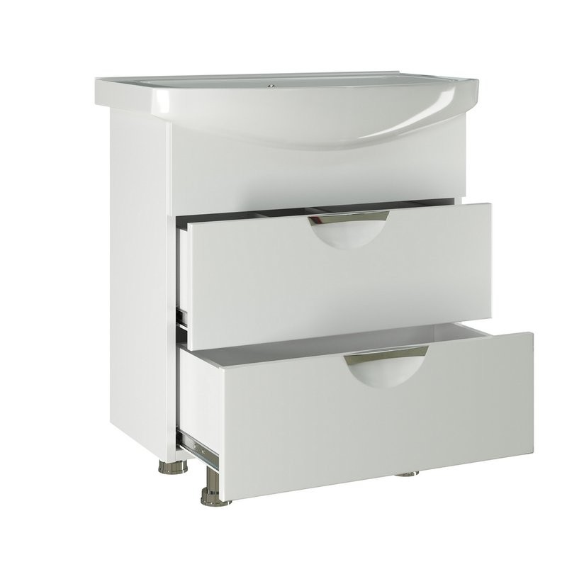 Тумба под раковину Элеганс-75 I тумба для ванной Mixline 85х31,4х75 Белый ПВХ