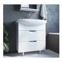 Тумба под раковину Элеганс-75 I тумба для ванной Mixline 85х31,4х75 Белый ПВХ