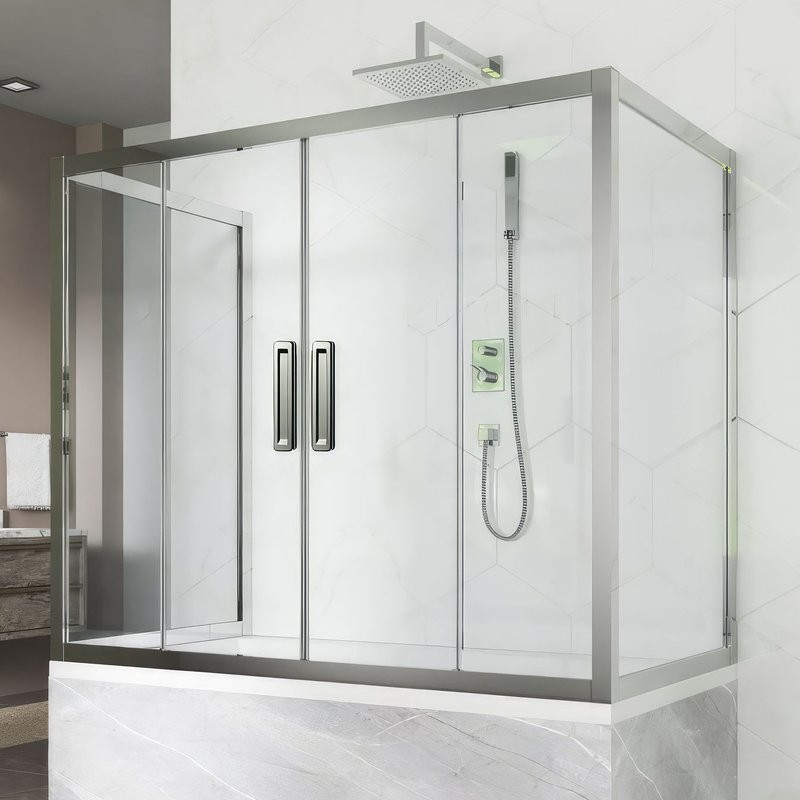 Шторка на ванну Kubele DE019 P4U-CLN-CH, 165х70 см, профиль хром