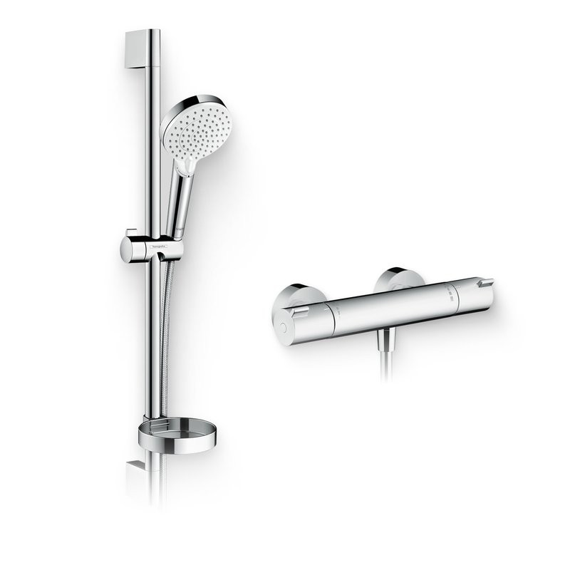 Душевой комплект Термостат Hansgrohe Ecostat 1001 CL ВМ 13211000 для душа + Гарнитур Crometta Vario 650 26553400 с мыльницей