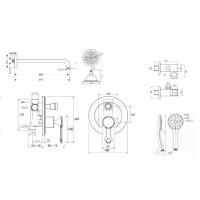 Душевая система встраиваемая Bronze de Luxe YASMINA NT800/B02-2, хром