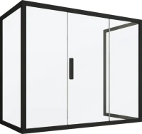 Шторка на ванну Kubele DE019 P3U-MAT-BLMT, 170х75 см, профиль матовый черный