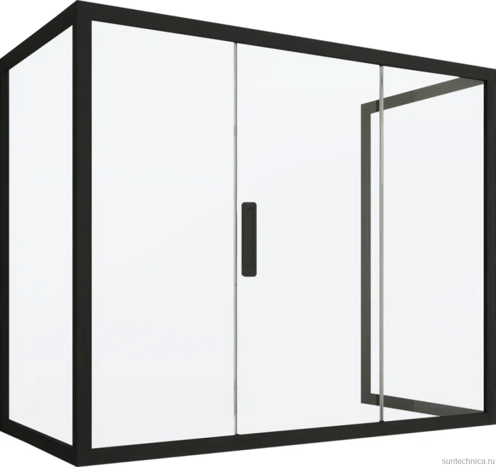 Шторка на ванну Kubele DE019 P3U-MAT-BLMT, 170х75 см, профиль матовый черный